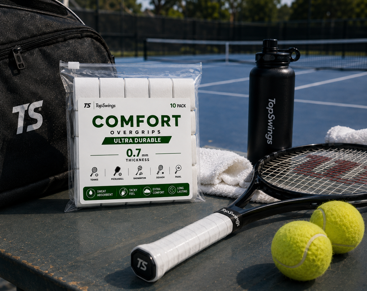 TopSwings Premium Tennis Overgrip Tape (10-Pack) – Soft, Comfortable & Durable Grip for Tennis, Pickleball & Badminton