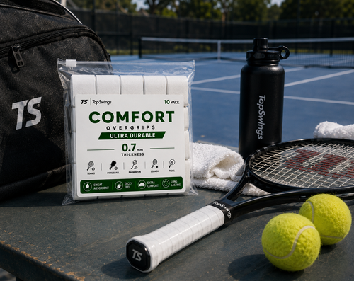TopSwings Premium Tennis Overgrip Tape (10-Pack) – Soft, Comfortable & Durable Grip for Tennis, Pickleball & Badminton